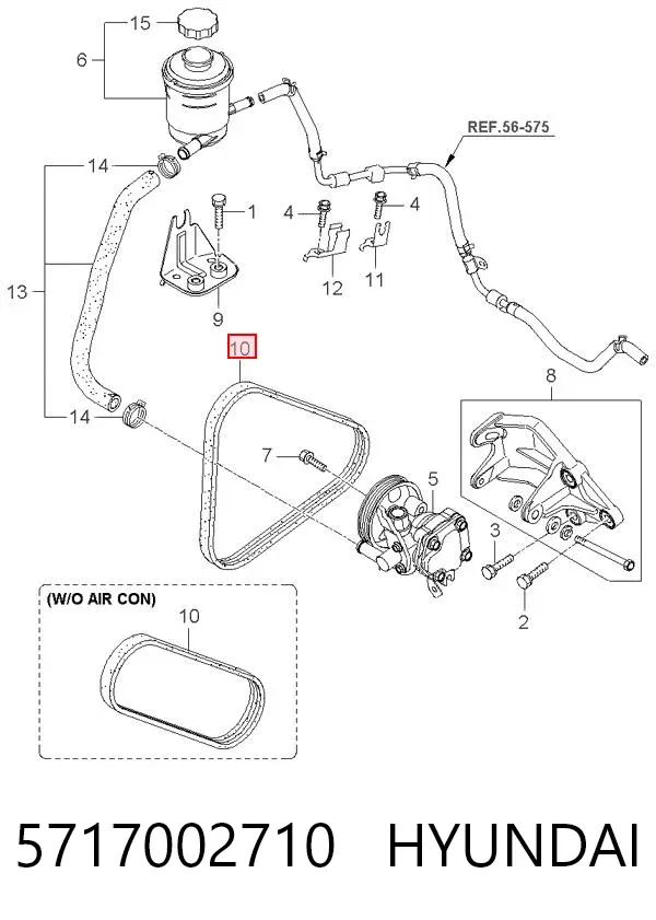 Pas napędowy mechanizmów 5717002710 Hyundai/Kia
