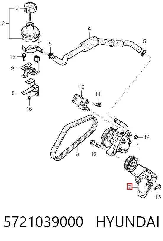 Rolka napinacza paska napędowego 5721039000 Hyundai/Kia