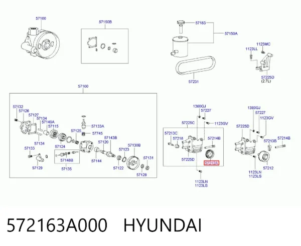 Rolka napinacza paska napędowego 572163A000 Hyundai/Kia