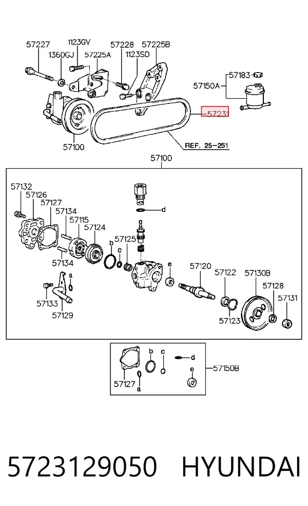Pas napędowy mechanizmów 5723129050 Hyundai/Kia