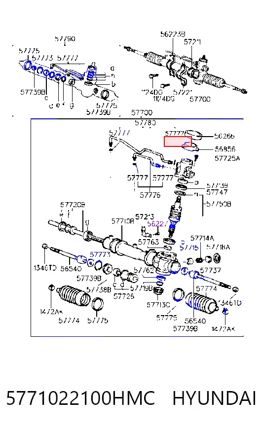 Listwa kierownicza (maglownica) 5771022100HMC Hyundai/Kia