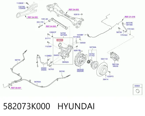 Pierścień ABS 582073K000 Hyundai/Kia