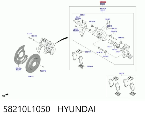 Zacisk hamulcowy tylny lewy Hyundai Sonata VIII