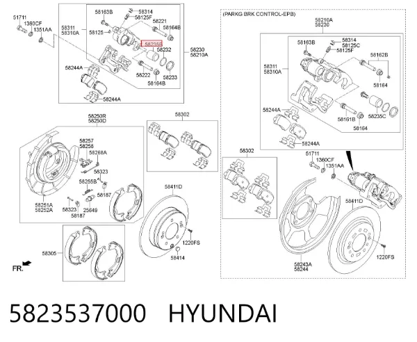 Tłoczek zacisku hamulca tylnego 5823537000 Hyundai/Kia