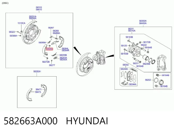  582663A000 Hyundai/Kia
