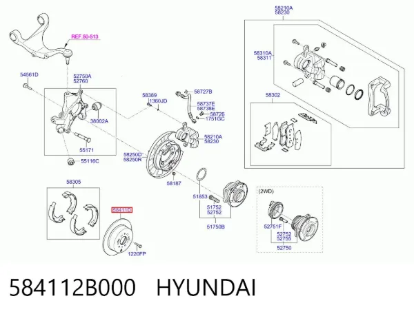 Tarcza hamulcowa tylna 584112B000 Hyundai/Kia