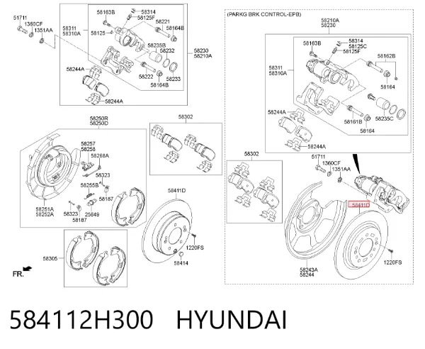 Tarcza hamulcowa tylna 584112H300 Hyundai/Kia