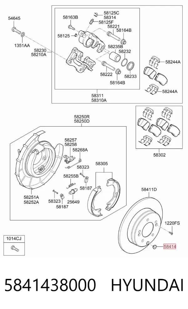 Wkładka dna nadwozia 5841438000 Hyundai/Kia