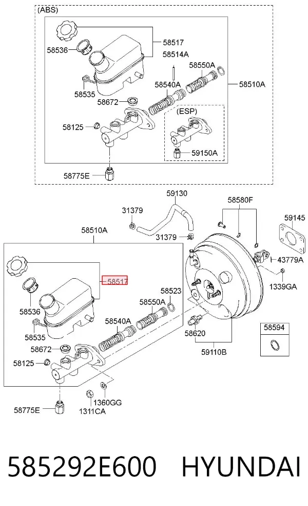 Zbiorniczek głównego cylindra hamulcowego (płynu hamulcowego) Hyundai Tucson I