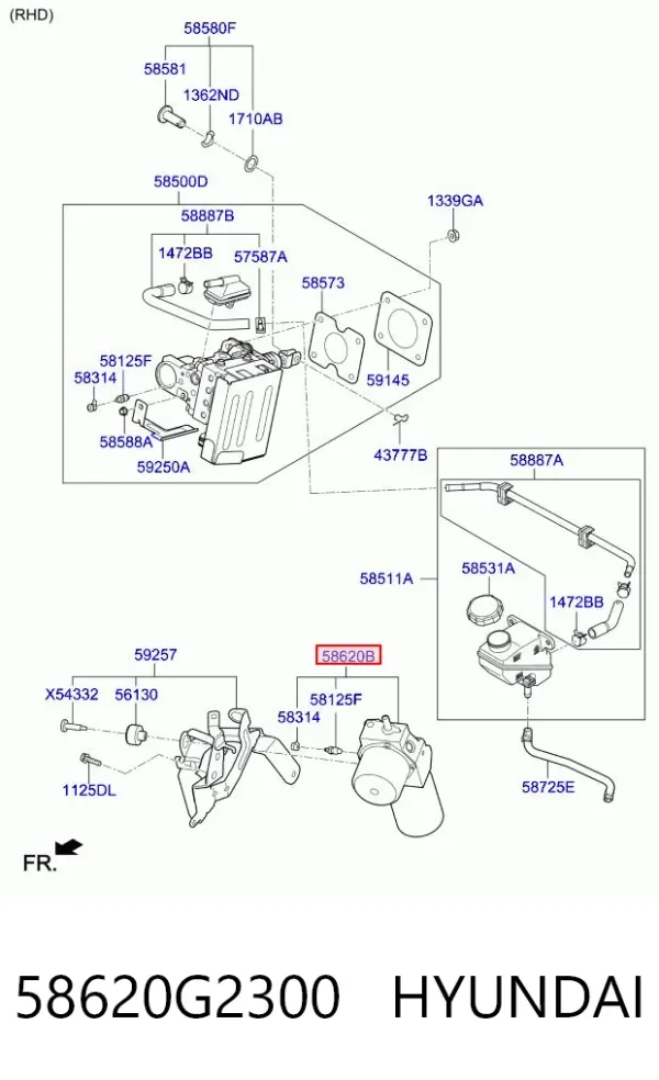 Pompa ABS głównego cylindra hamulcowego 58620G2300 Hyundai/Kia