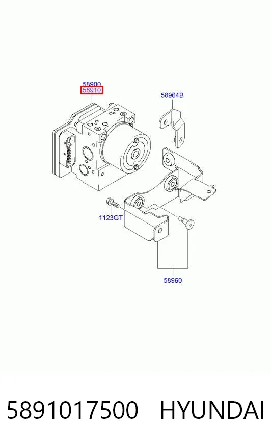 Sterownik ABS  hydrauliczny 5891017500 Hyundai/Kia