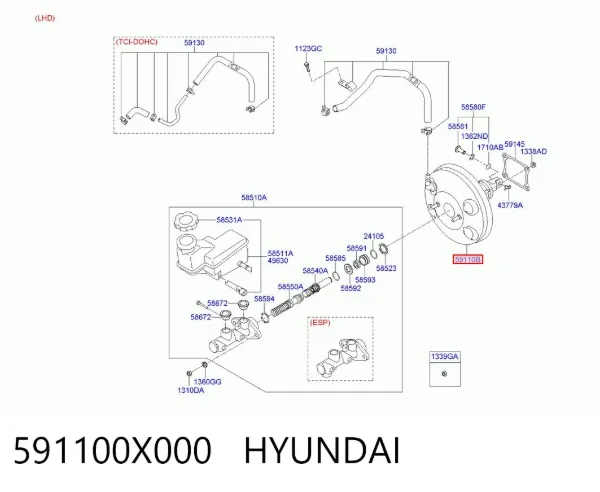 Wzmacniacz próżniowy hamulców Hyundai I10 PA