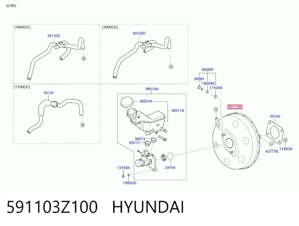 Wzmacniacz próżniowy hamulców Hyundai I40 I