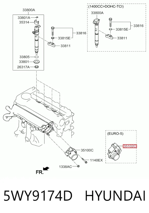 Przepustnica, komplet 5WY9174D Hyundai/Kia