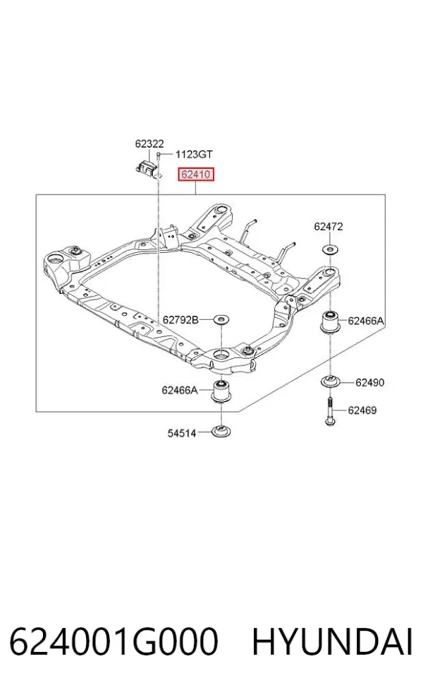 Korpus osi przedniej 624001G000 Hyundai/Kia