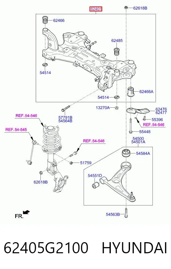 Korpus osi przedniej 62405G2100 Hyundai/Kia