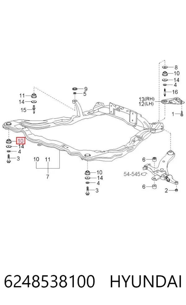 Silentblock tylnej belki Hyundai Sonata IV