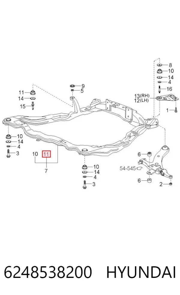Tuleja (poduszka) przedniej belki  Hyundai Sonata IV
