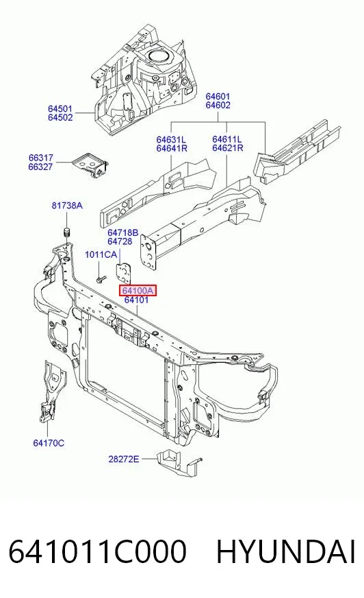 Osłona chłodnicy kompletna (panel mocowania reflektorów) Hyundai Getz 