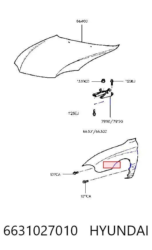 Błotnik przedni lewy Hyundai Coupe I