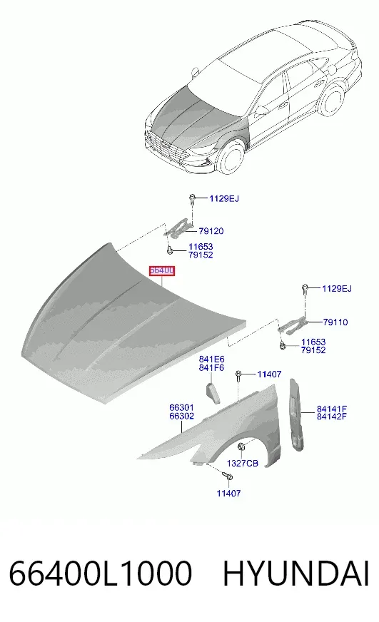 Maska silnika Hyundai Sonata VIII