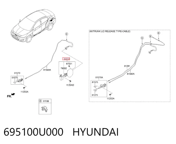 Klapka wlewu paliwa Hyundai SOLARIS I