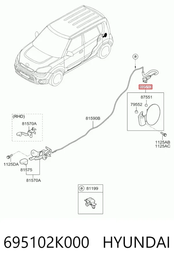 Klapka wlewu paliwa KIA Soul I
