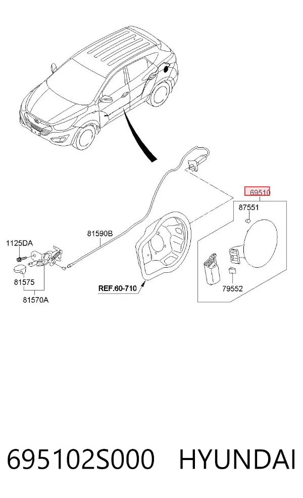 Klapka wlewu paliwa Hyundai Tucson II