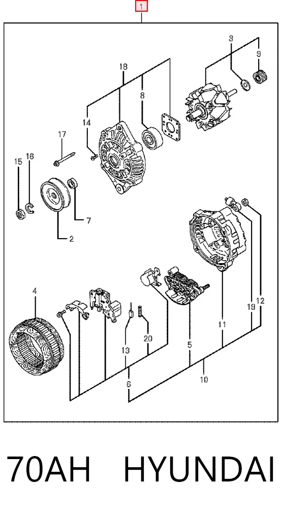 Alternator 70AH Hyundai/Kia