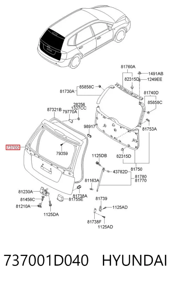 Drzwi tylne (bagażnika 3/5) KIA Carens II