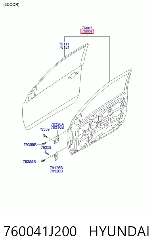 Drzwi przednie prawe Hyundai I20 I