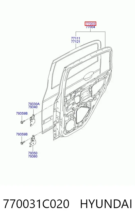 Drzwi tylne lewe Hyundai Getz 