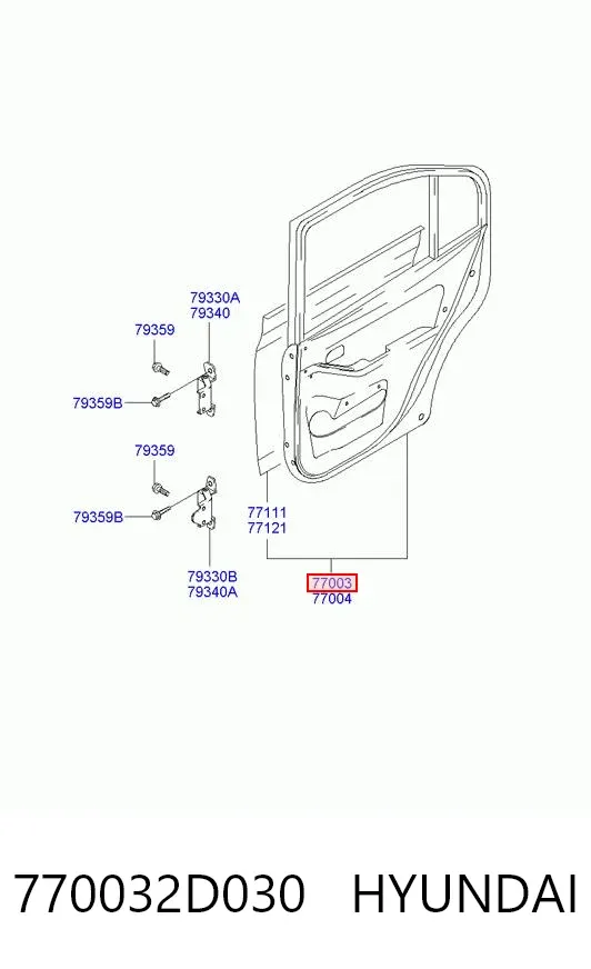 Drzwi tylne lewe Hyundai Elantra III
