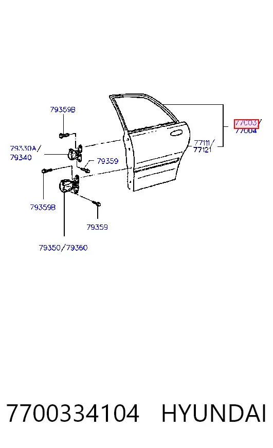Drzwi tylne lewe Hyundai Sonata III