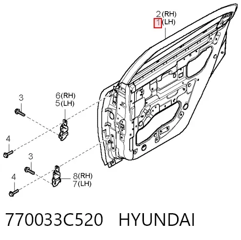 Drzwi tylne lewe 770033C520 Hyundai/Kia