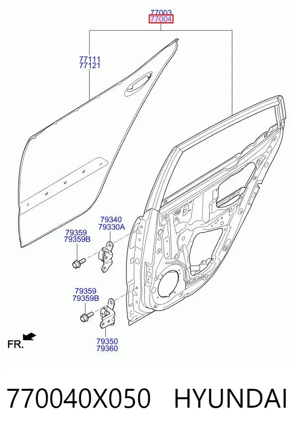 Drzwi tylne prawe Hyundai I10 PA