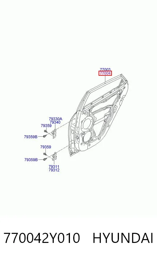 Drzwi tylne prawe 770042Y010 Hyundai/Kia