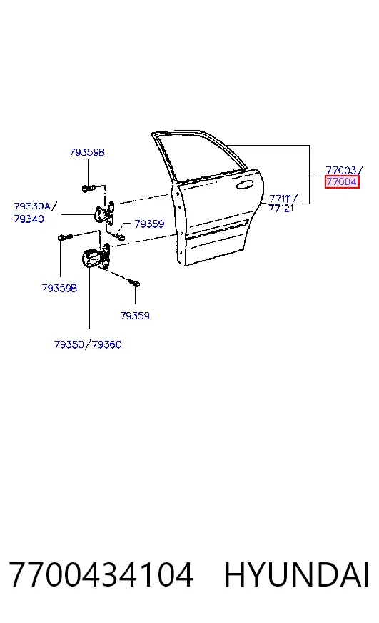 Drzwi tylne prawe Hyundai Sonata III