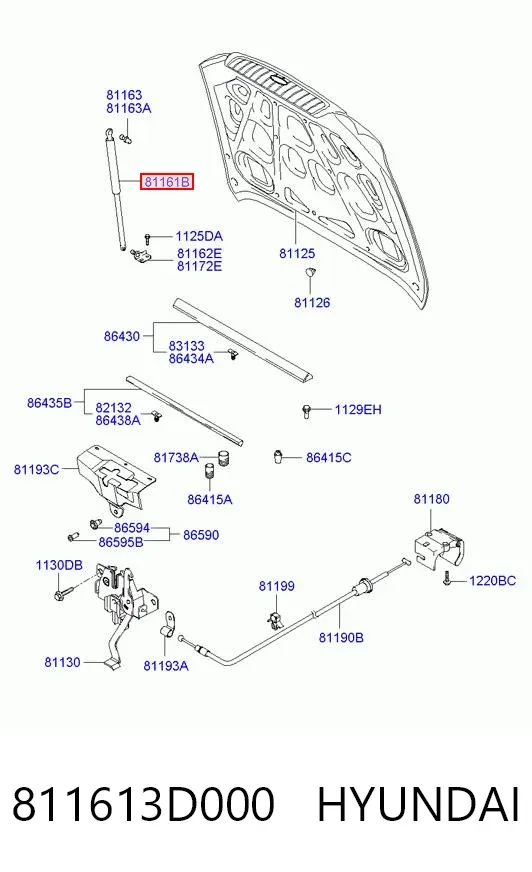 Amortyzator maski 811613D000 Hyundai/Kia