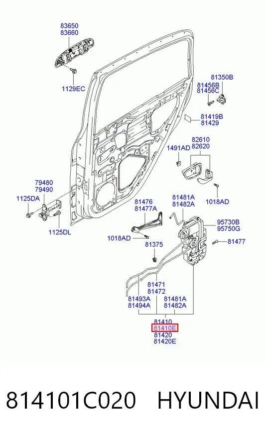 Zamek drzwi tylnych lewych Hyundai Getz 