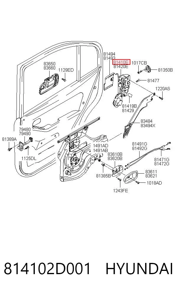 Zamek drzwi tylnych lewych Hyundai Elantra III