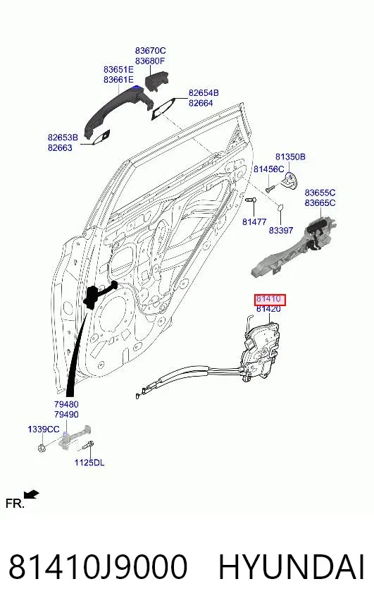 Zamek drzwi tylnych lewych Hyundai KONA OS