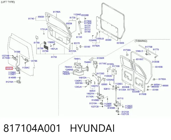 Zamek klapy bagażnika (3/5 drzwi tylnych) Hyundai H-1 STAREX Starex