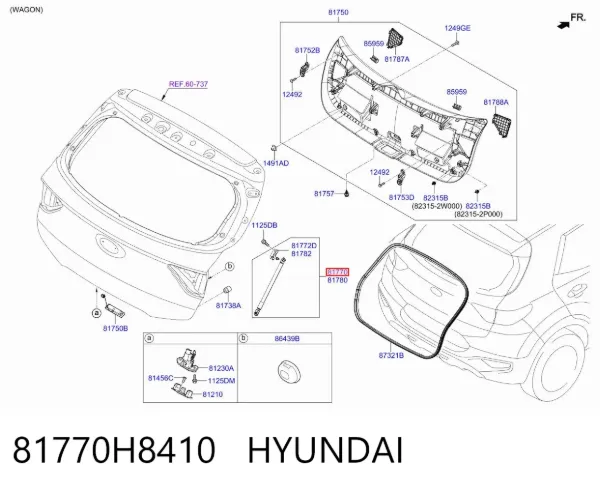 Amortyzator klapy bagażnika (3/5 drzwi-tylnych) 81770H8410 Hyundai/Kia