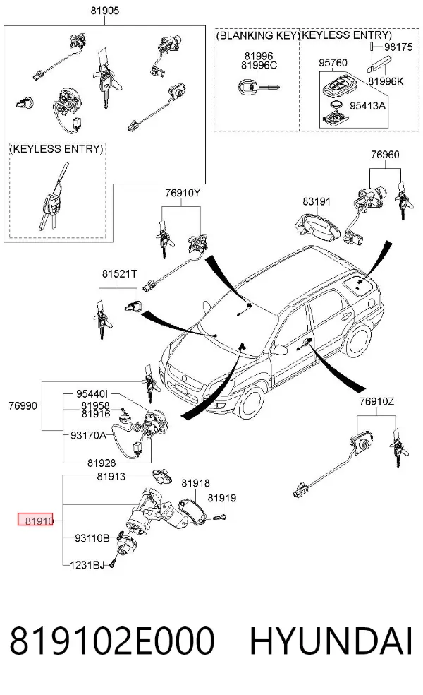 Stacyjka zapłonowa KIA Sportage II