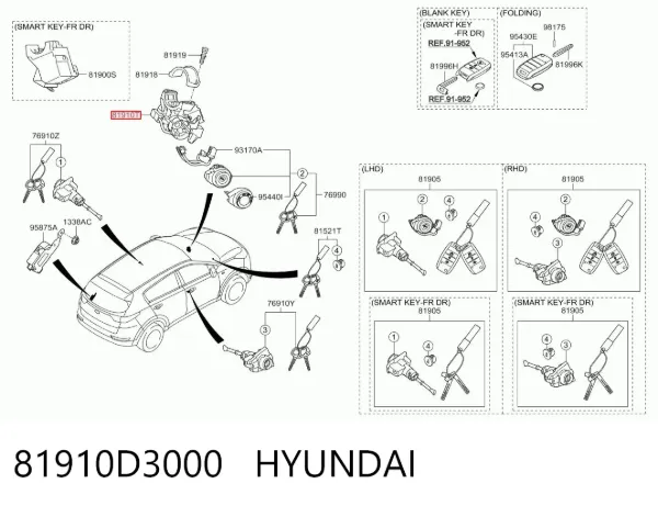 Stacyjka zapłonowa 81910D3000 Hyundai/Kia
