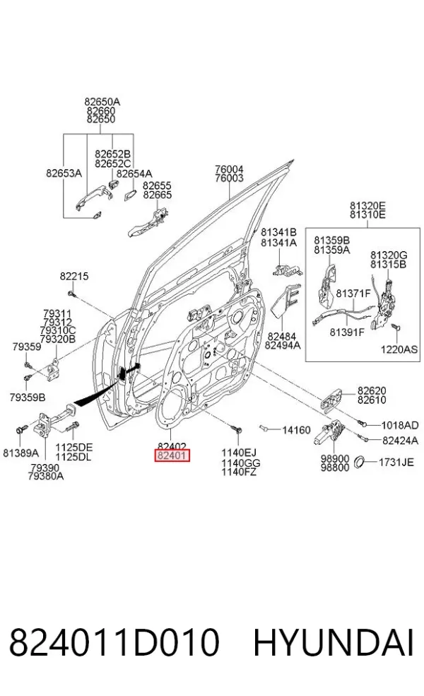 Mechanizm podnoszenia szyby drzwi przednich lewych KIA Carens II