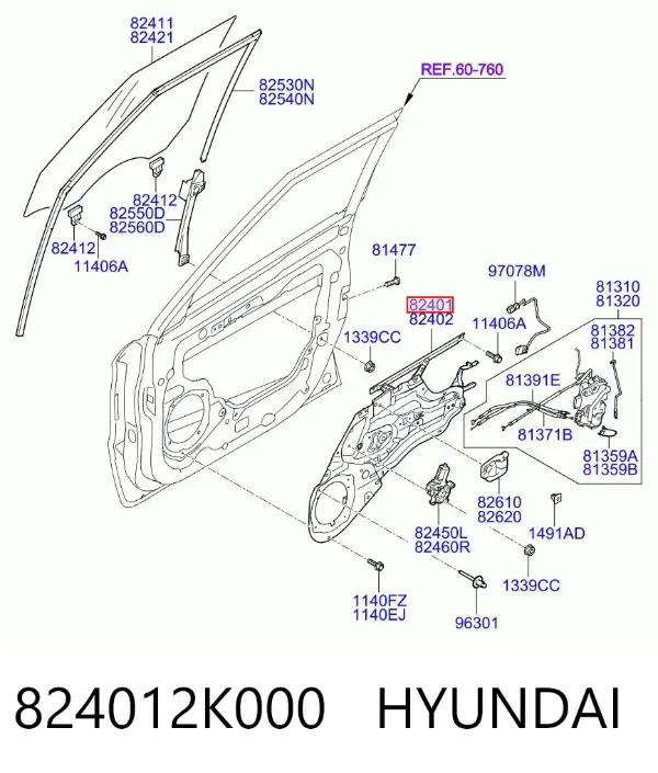 Mechanizm podnoszenia szyby drzwi przednich lewych KIA Soul I