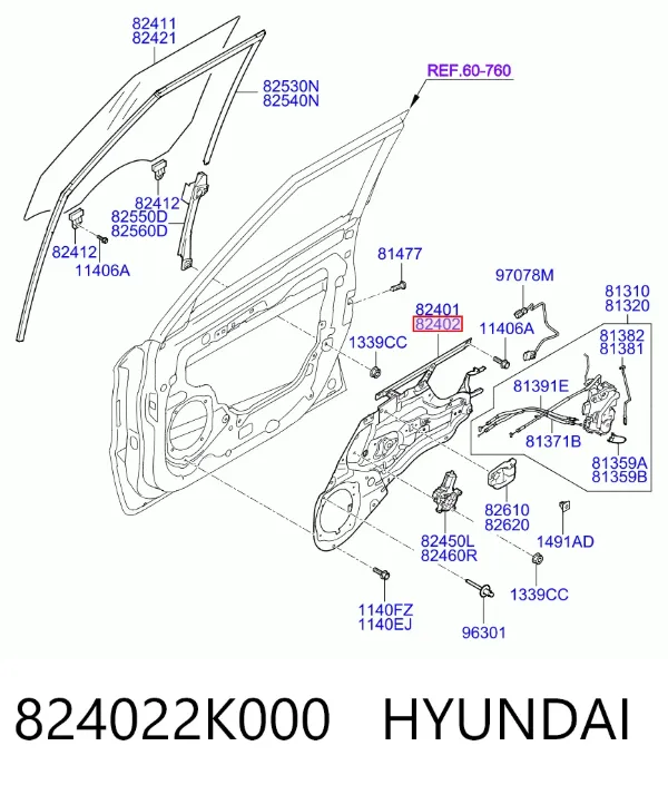 Mechanizm podnoszenia szyby drzwi przednich prawych KIA Soul I