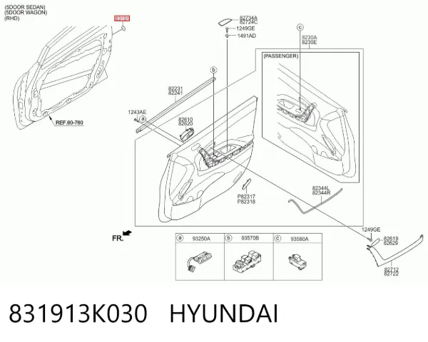 Wkładka dna nadwozia 831913K030 Hyundai/Kia